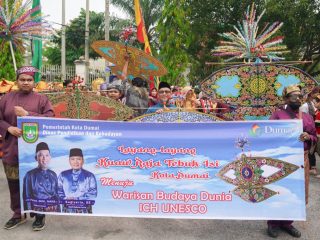 Layang-Layang Kuaw Raja Tebuk Isi dari Dumai dipamerkan di Hari Kebudayaan Nasional dan telah diusulkan sebagai warisan budaya UNESCO/Foto: Media Center Dumai