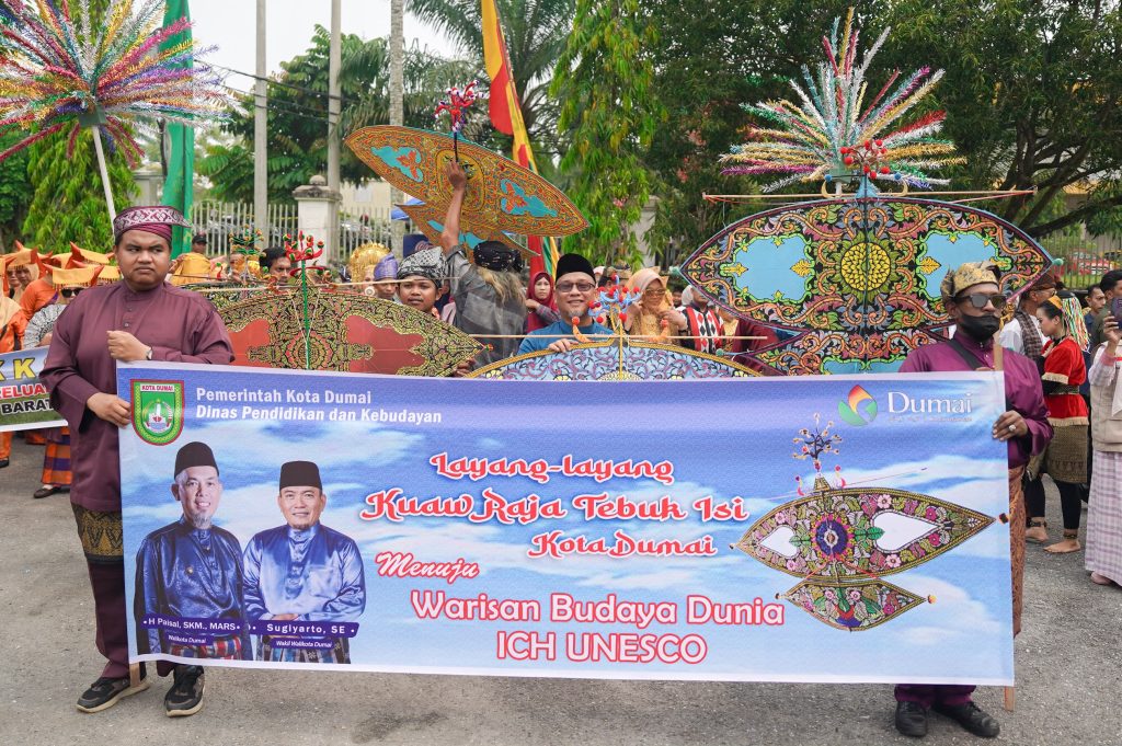 Layang-Layang Kuaw Raja Tebuk Isi dari Dumai dipamerkan di Hari Kebudayaan Nasional dan telah diusulkan sebagai warisan budaya UNESCO/Foto: Media Center Dumai