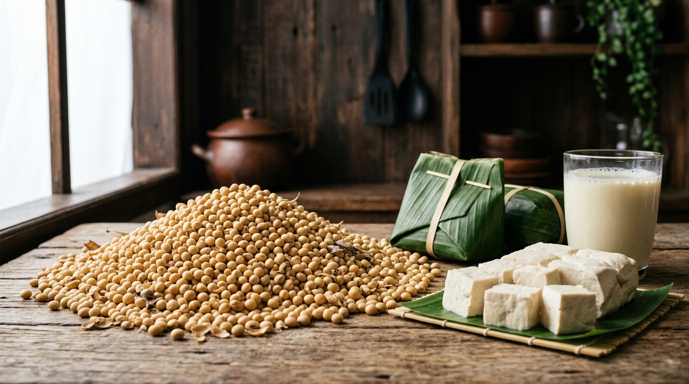 Kacang kedelai dan olahannya seperti tahu dan tempe yang bermanfaat bagi kesehatan/Iliustrasi: Kurvanewscom