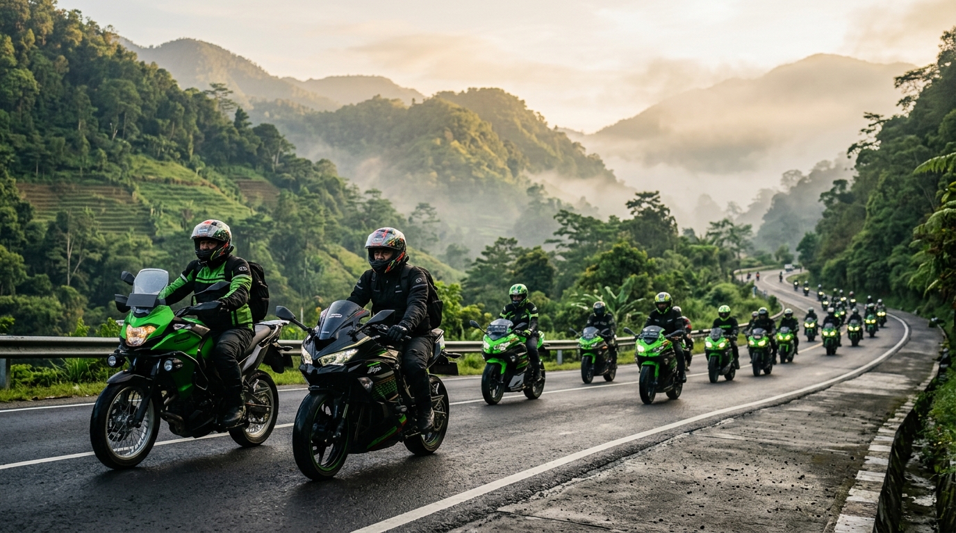Peserta touring Bentang Cerita Repsol Ride Story Chapter 10 di Lombok/Ilustrasi: Kurvanewscom